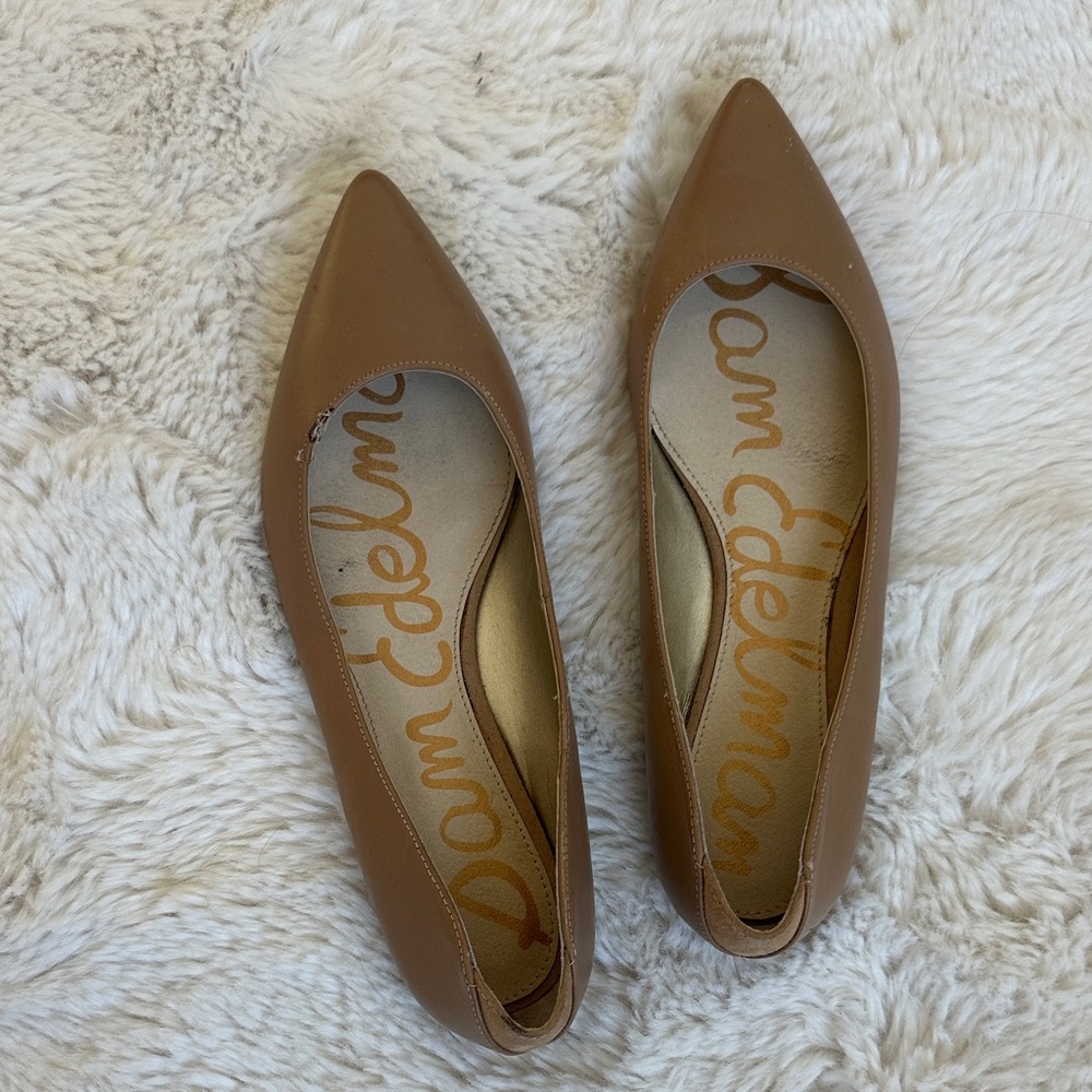Sam Edelman RAE Brown leather Pointed Flats 7.5
